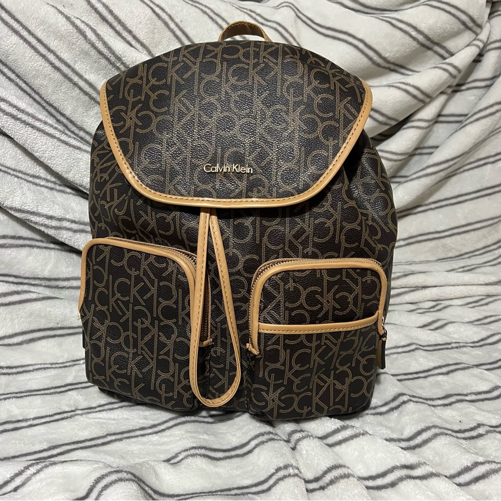 Calvin Klein Large Monogram Backpack Purse
